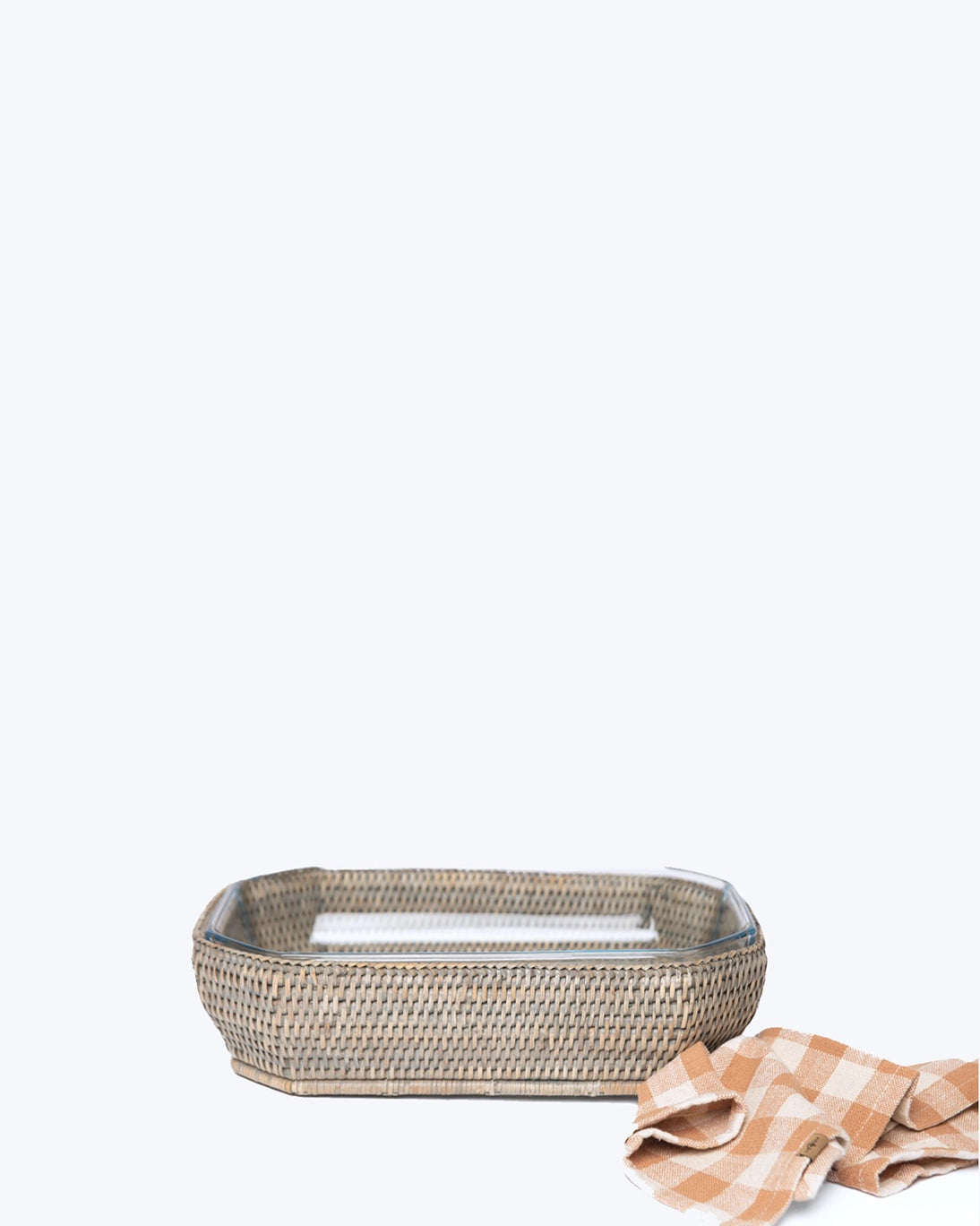 Octagonal rattan baolgi platter 40x27cm XME02932