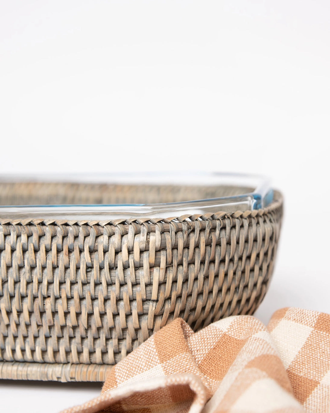 Octagonal rattan baolgi platter 40x27cm XME02932