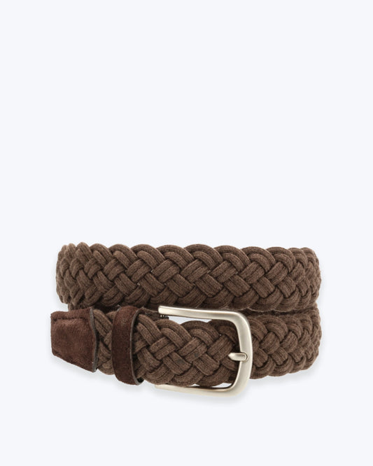 CINTURÓN TRENZA DOBLE MARRÓN
