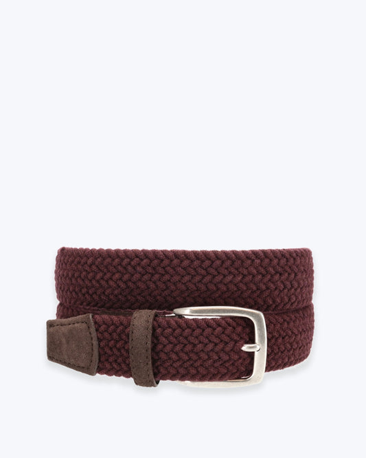 CINTURÓN TRENZADO BURDEOS