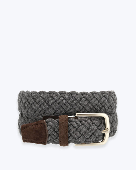 CINTURÓN TRENZA DOBLE GRIS