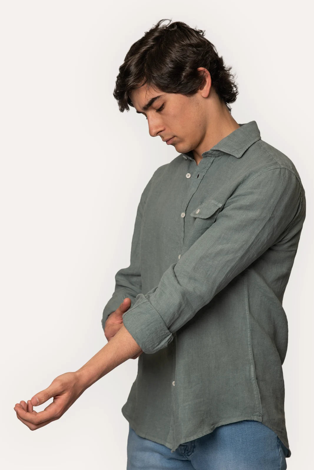 CAMISA DE LINO VERDE