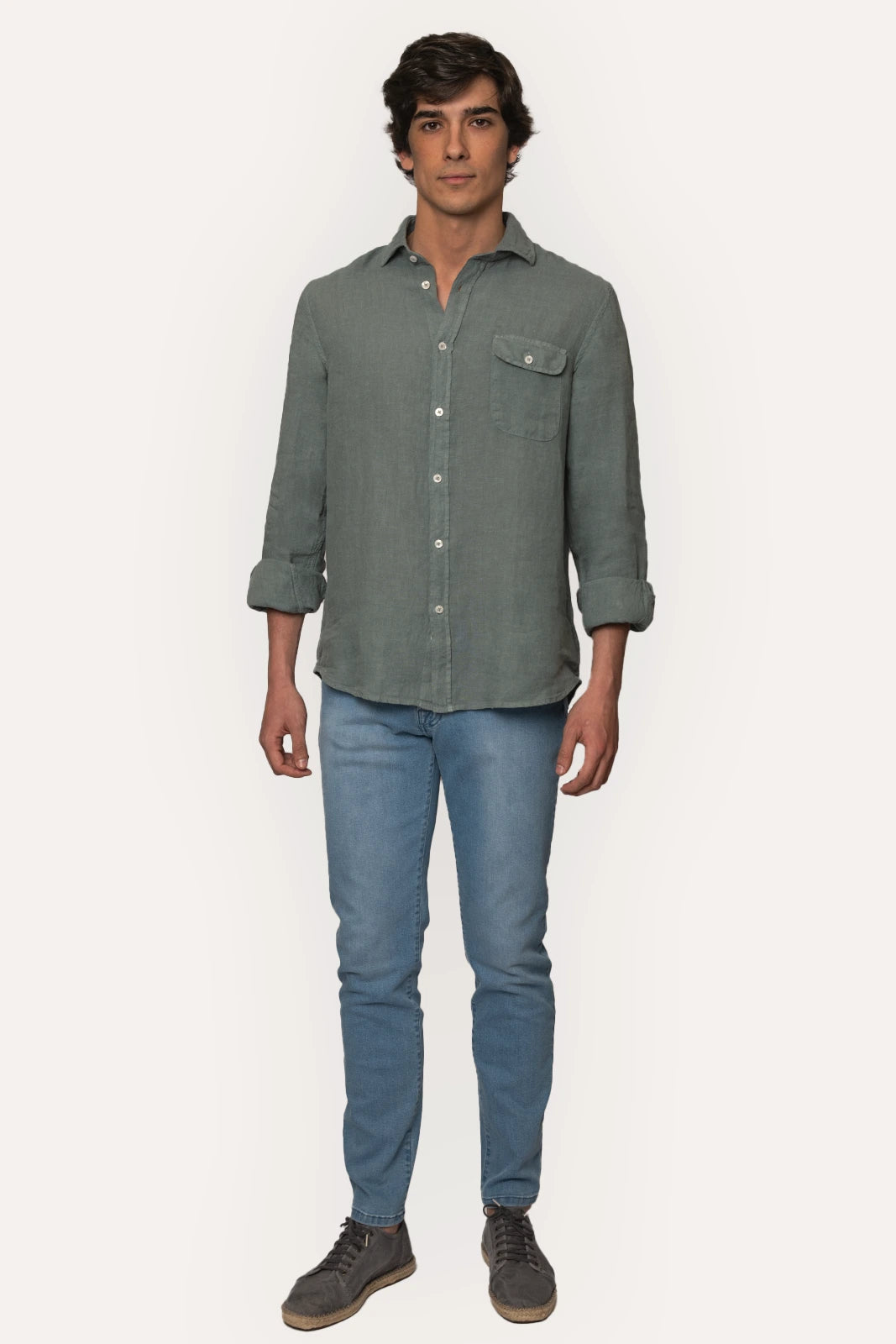 CAMISA DE LINO VERDE