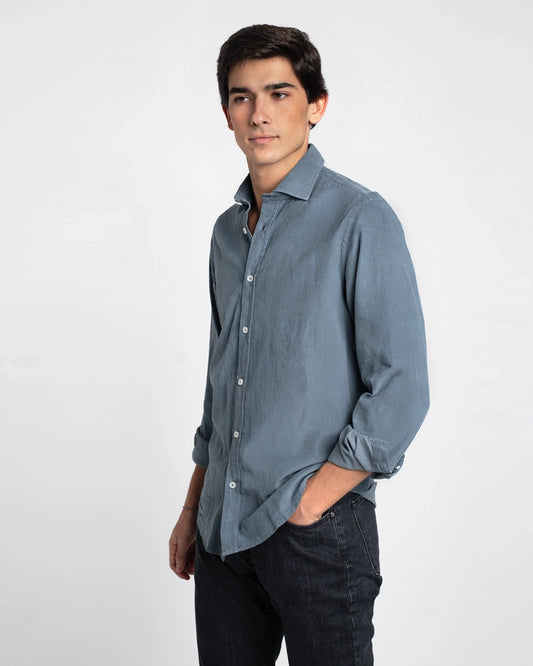 CAMISA MICROPANA AZUL CLARO LAVADO