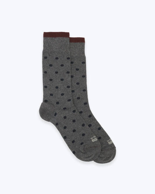 CALCETINES GRISES TOPO AZUL