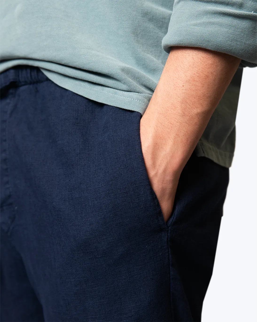 Pantalones azules marinos de lino