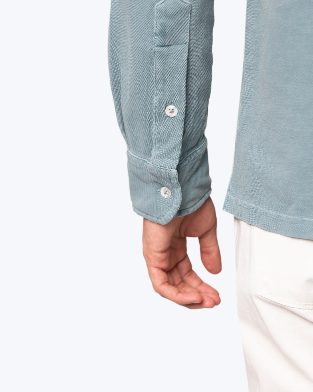 BLUE LONG-SLEEVED POLO SHIRT