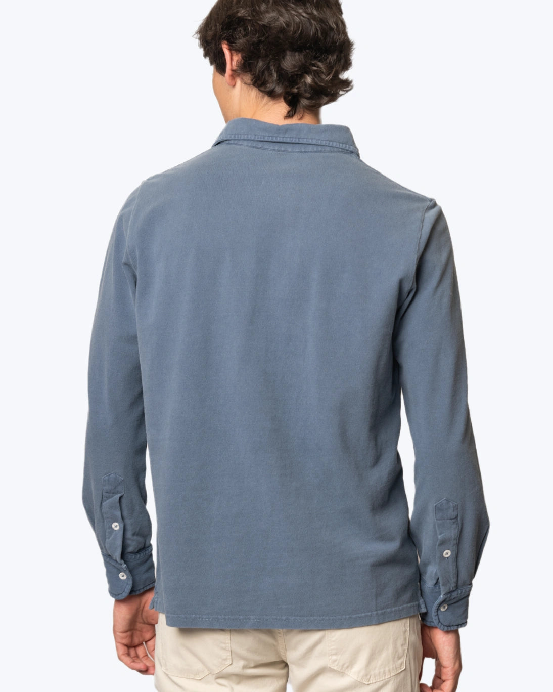 BLUE LONG-SLEEVED POLO SHIRT