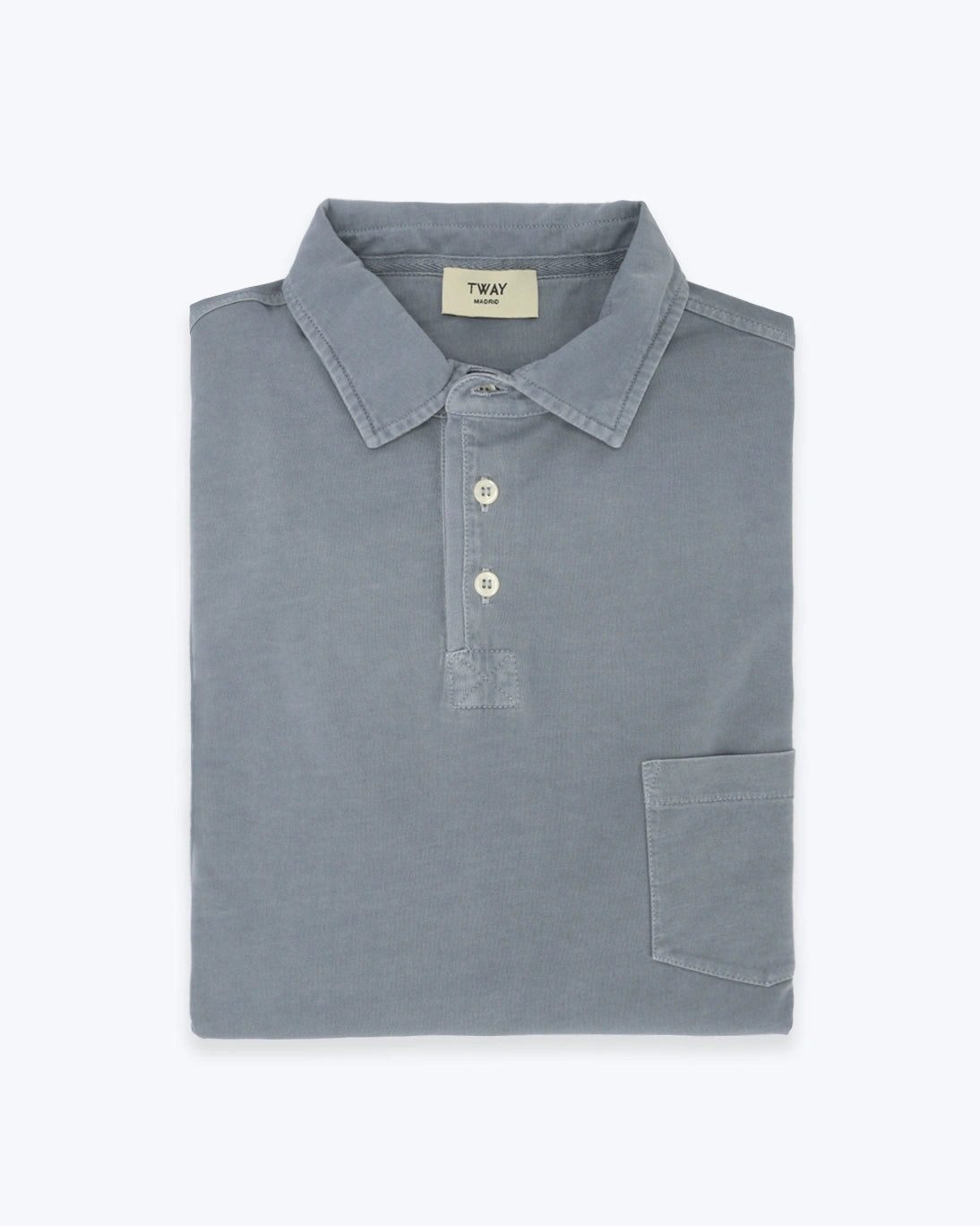 POLO MANGA LARGA PUNTO LISO GRIS