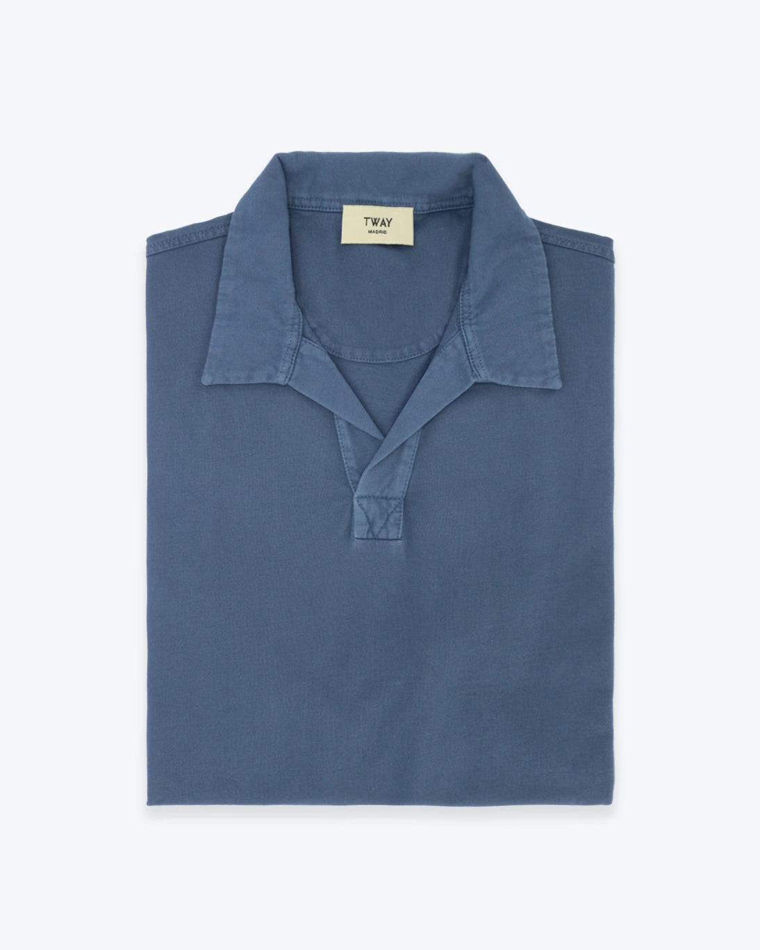 BLUE POLO SHIRT WITH NO BUTTON
