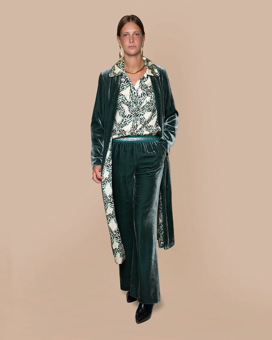 I LOVE WATER GREEN VELVET COAT