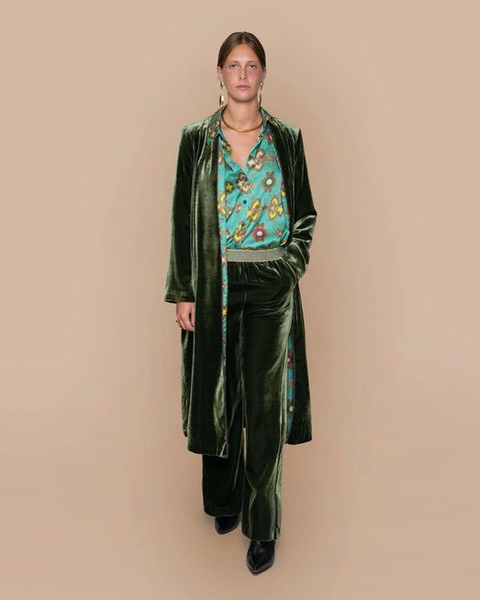 I LOVE GREEN VELVET COAT