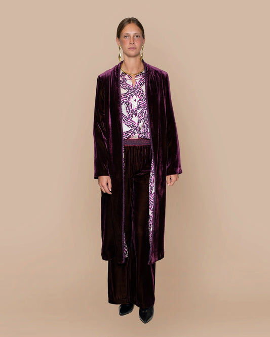 BURGUNDY VELVET COAT