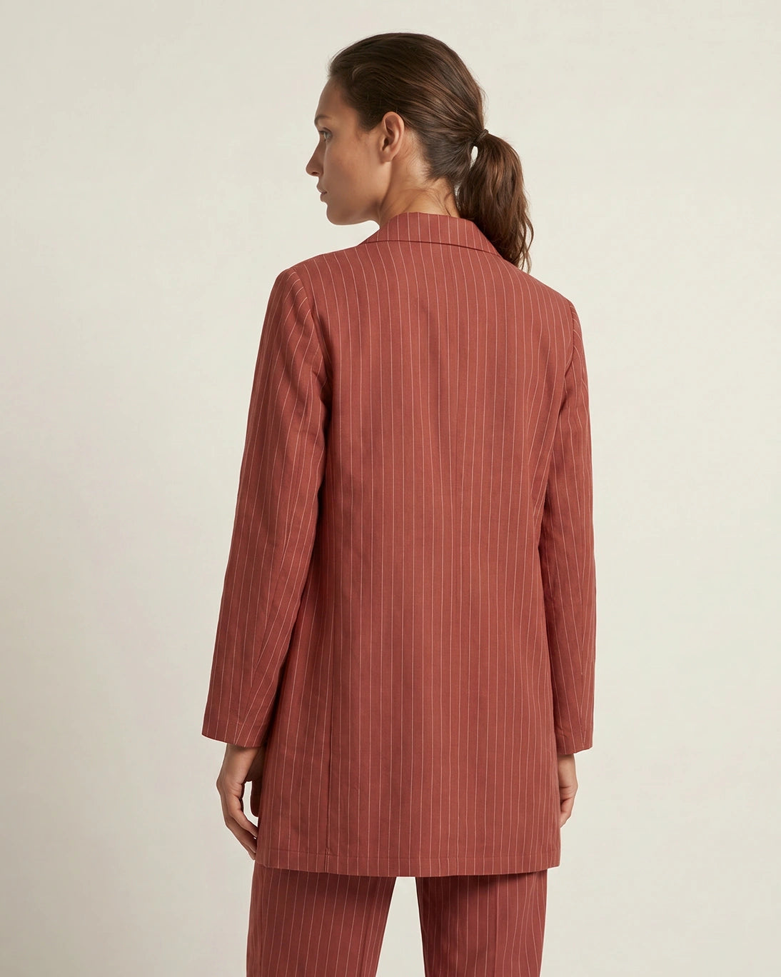 CHAQUETA LARGA TERRACOTA