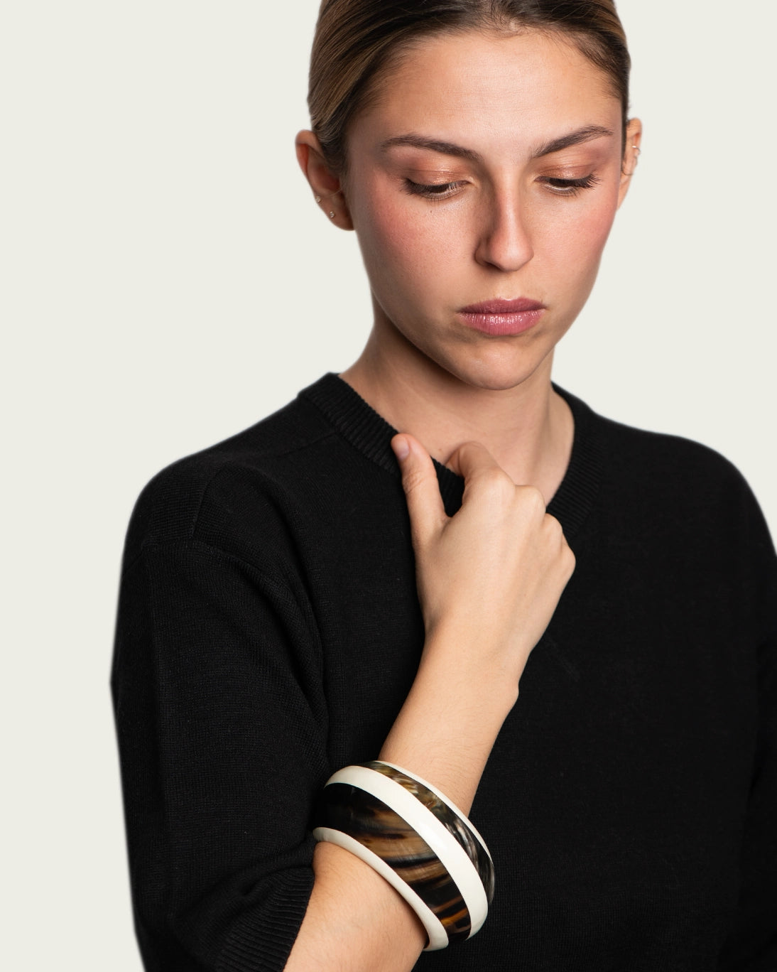 PULSERA ASTA BLANCA Y MARRÓN