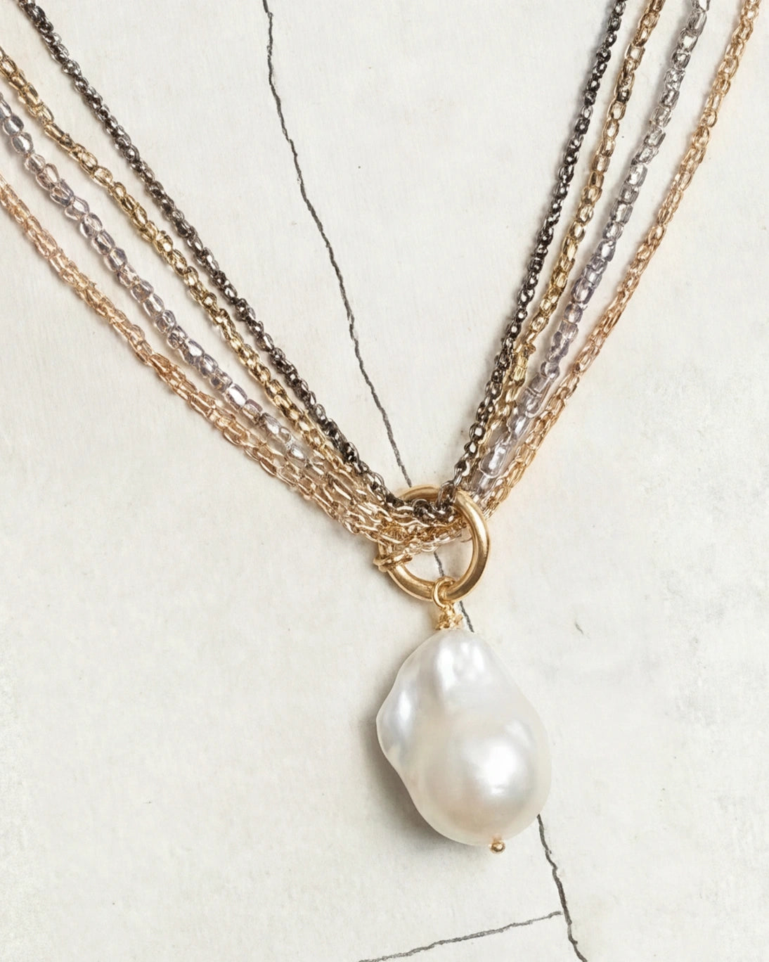 LONG PYRITE NECKLACE