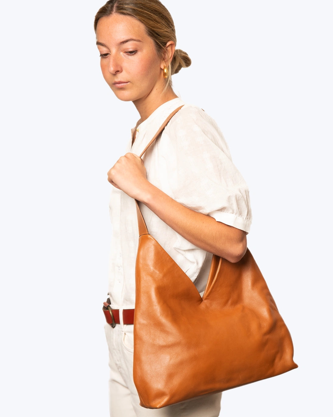 Bolso de piel marrón de Naterra