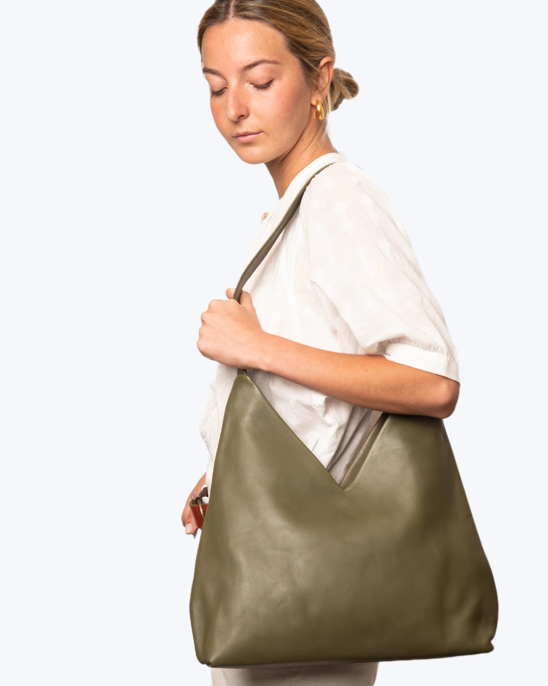 Bolso de piel verde de Naterra