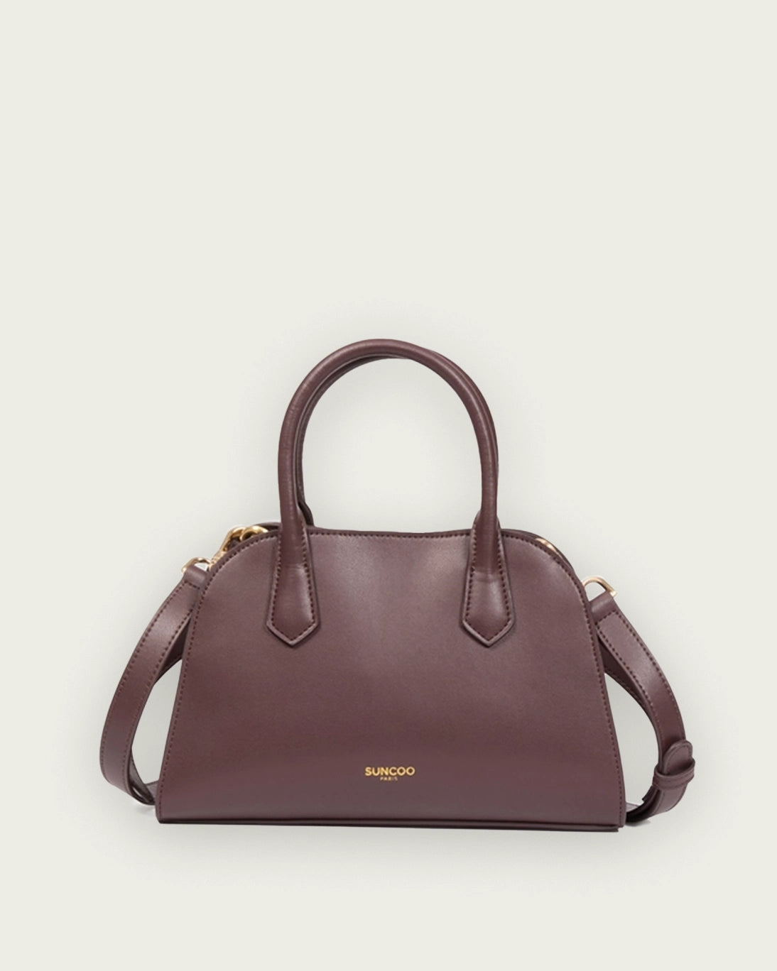 Bolso Romy de piel color ciruela de la marca Suncoo