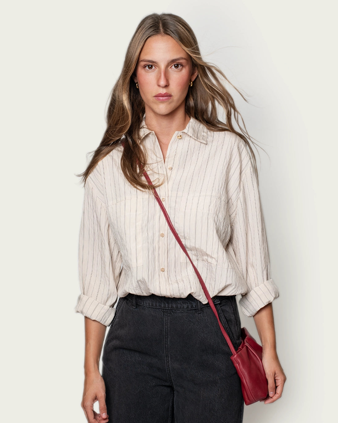 BOLSO/CARTERA DE PIEL BURDEOS