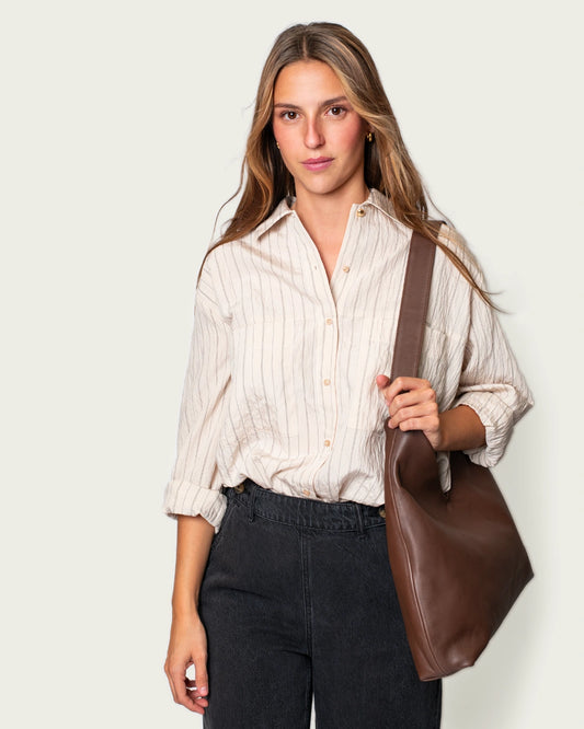 BOLSO DE PIEL CHOCOLATE