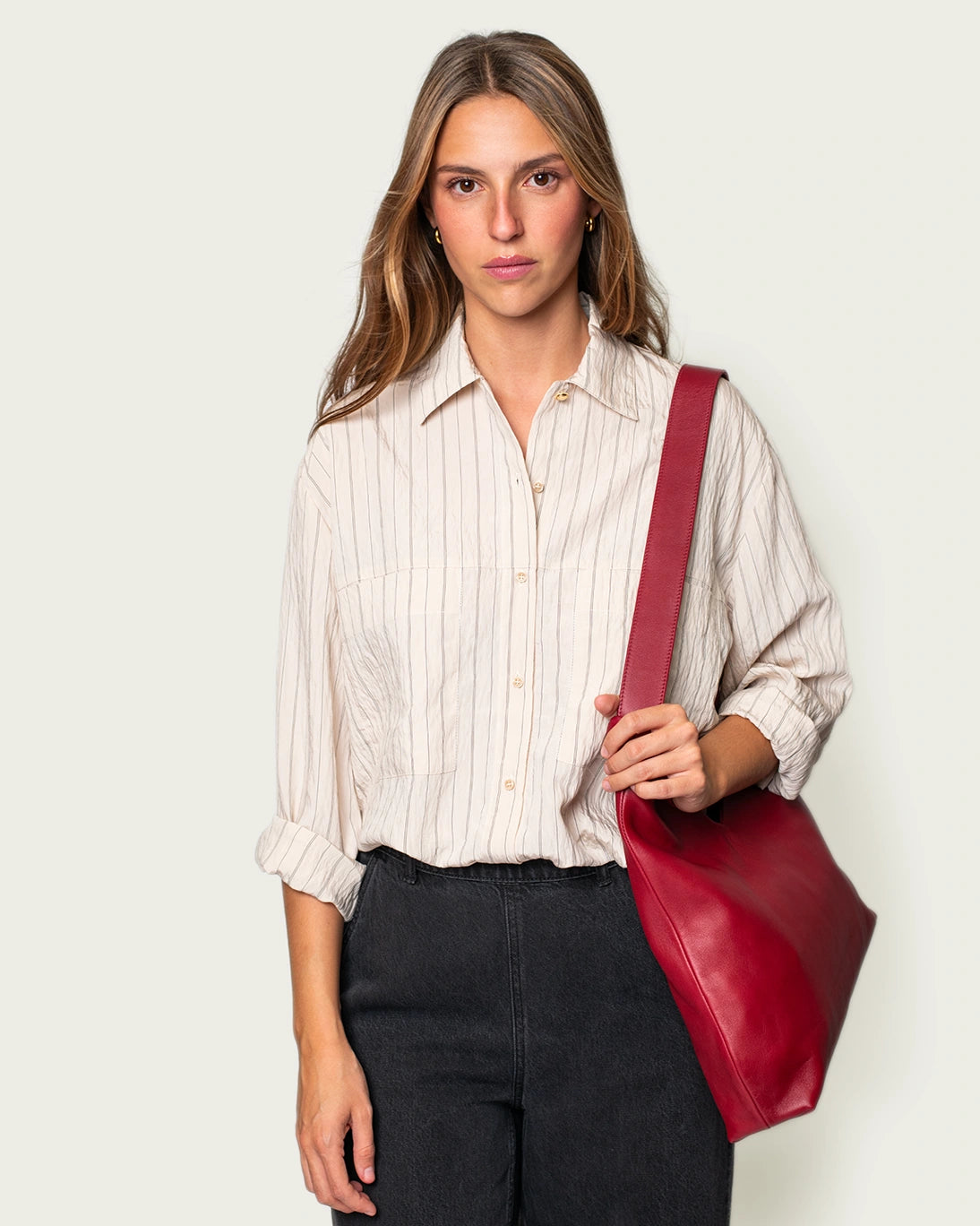BURGUNDY LEATHER BAG