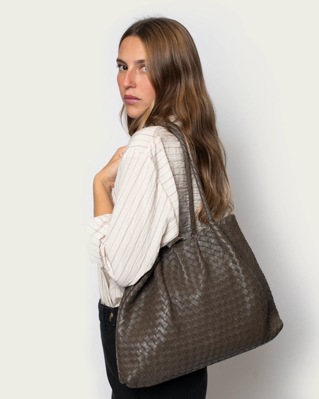TOPO BRAIDED LEATHER BAG