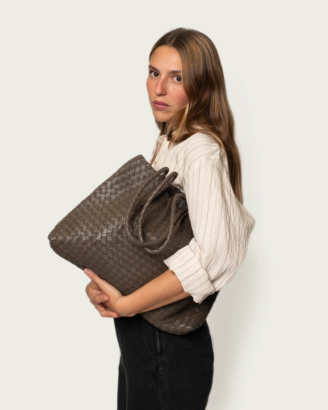 TOPO BRAIDED LEATHER BAG