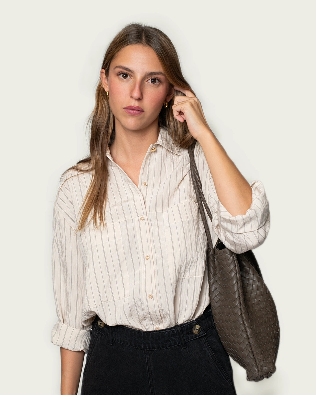TOPO BRAIDED LEATHER BAG