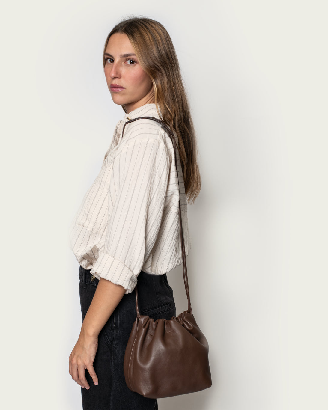 CHOCOLATE LEATHER BAG