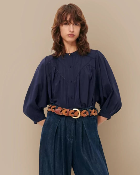 Blusa de Sessun con cuello redondo