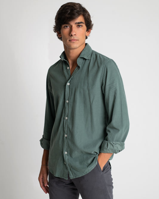 CAMISA MICROPANA VERDE LAVADO
