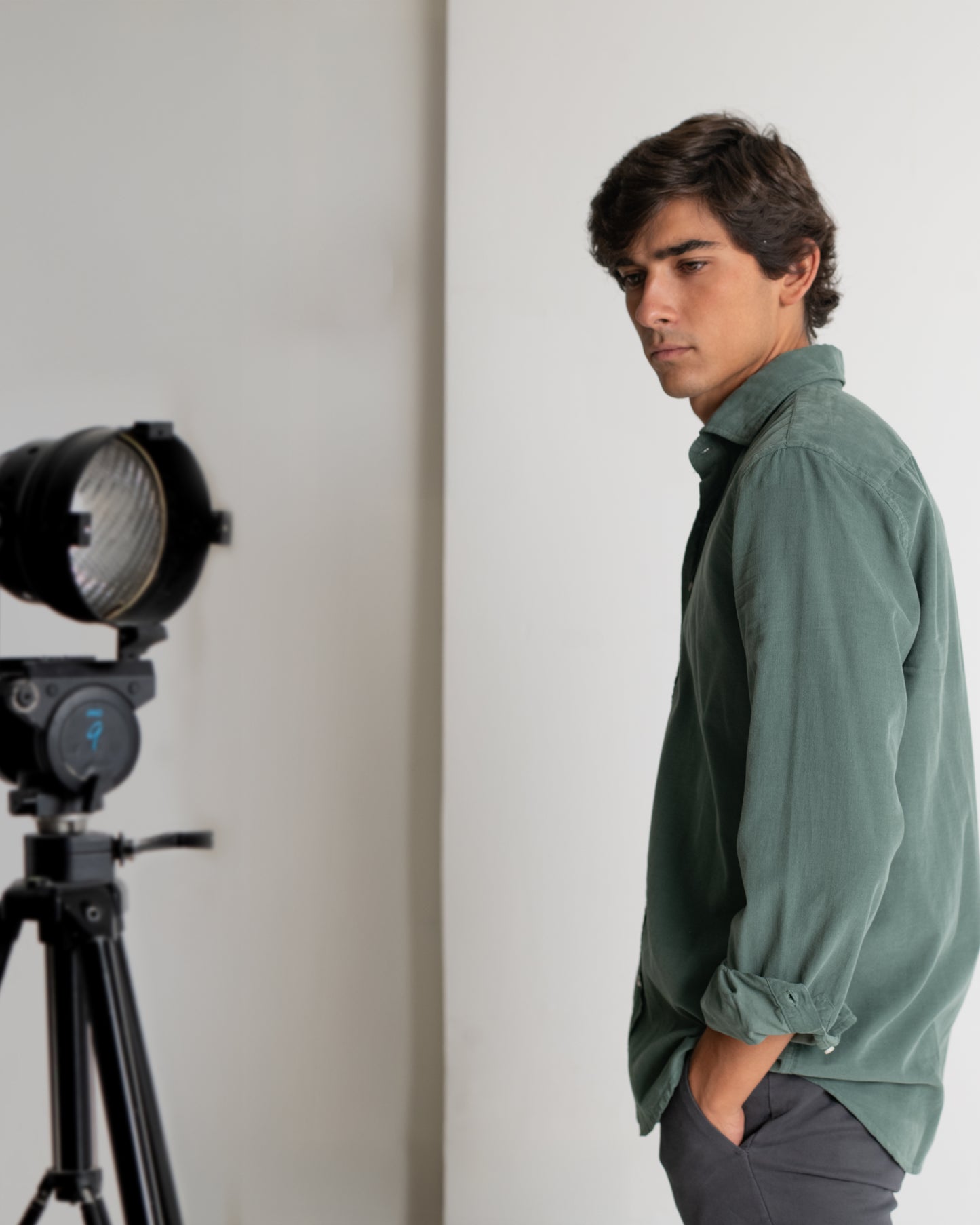CAMISA MICROPANA VERDE LAVADO