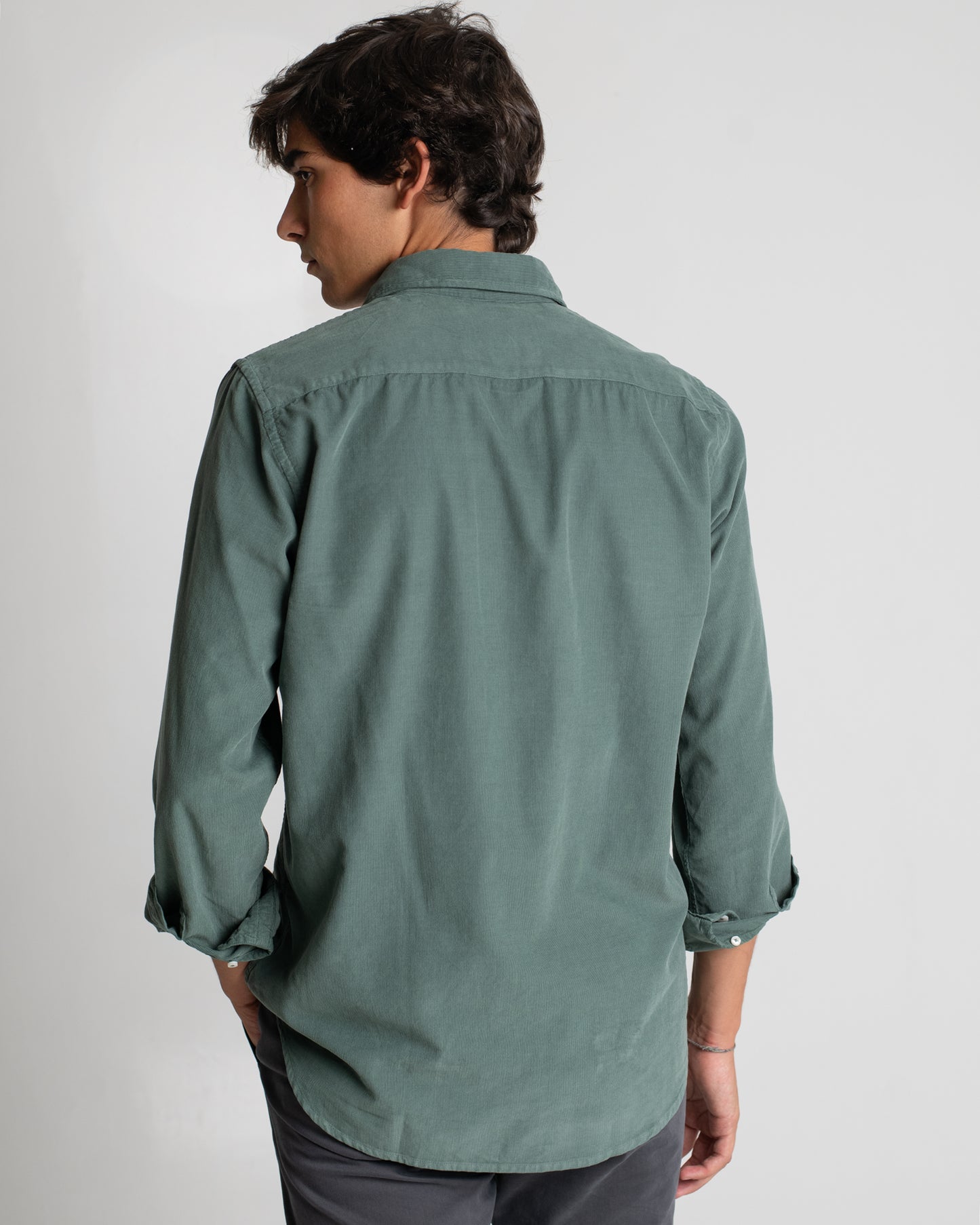 CAMISA MICROPANA VERDE LAVADO