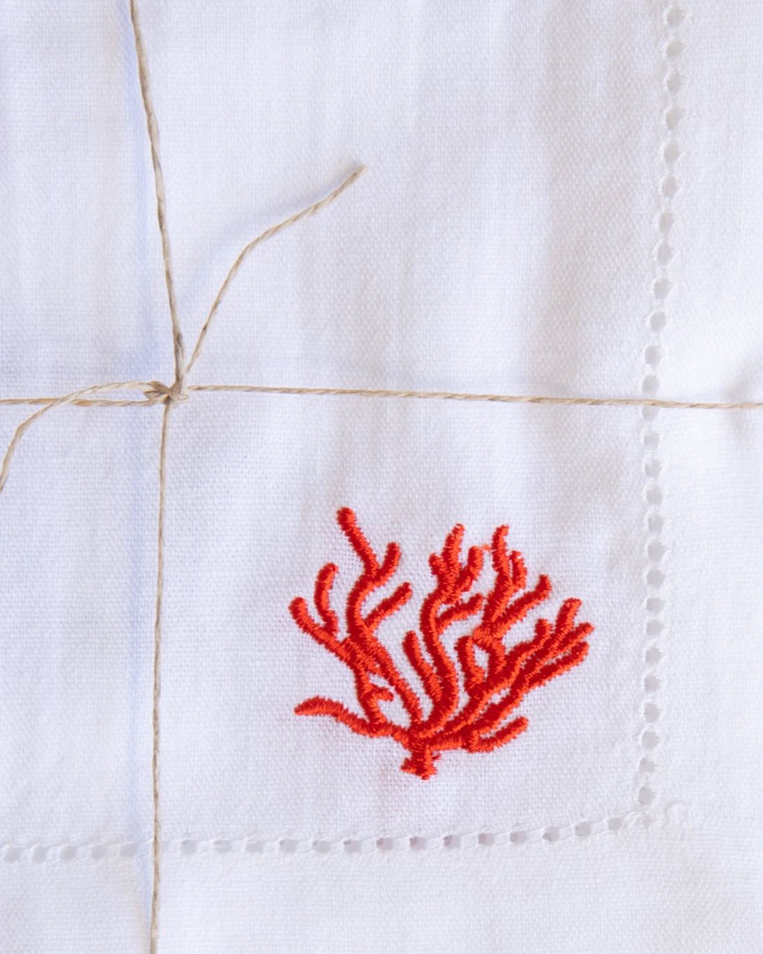 SET DE 6 SERVILLETAS COCKTAIL CORAL 15X15CM