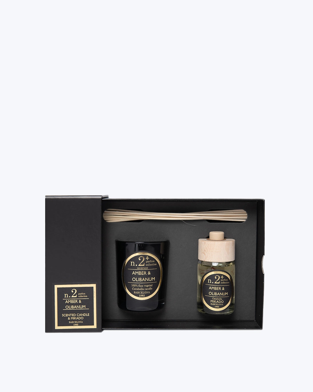 SET MIKADO Y VELA AMBER & OLIBANUM