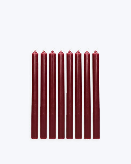 SET DE 8 VELAS GRANATE 25CM