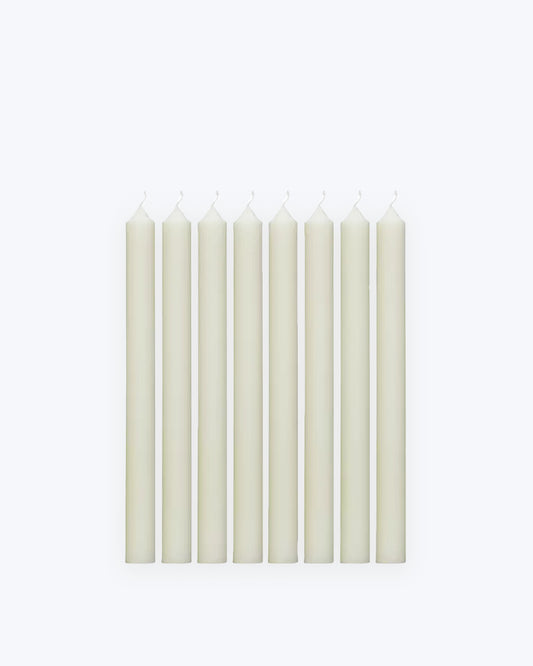 SET DE 8 VELAS MARFIL 25CM