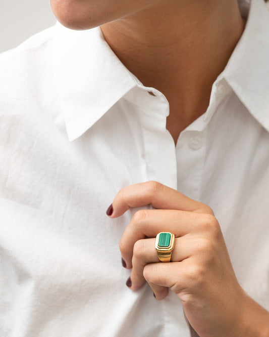 MALACHITE SIGNET RING