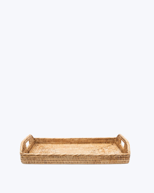 RATTAN TRAY WITH HANDLES 49X32CM