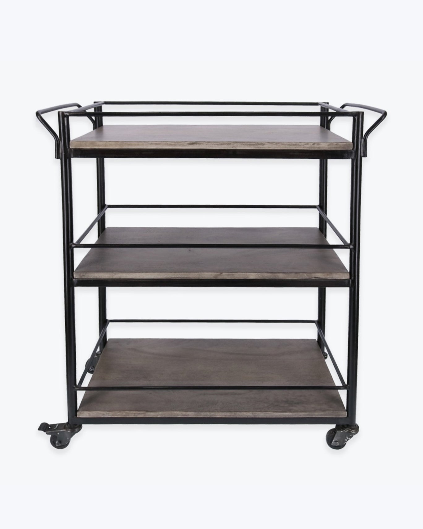 CARRO CON RUEDAS MADERA Y HIERRO 40X75X81cm