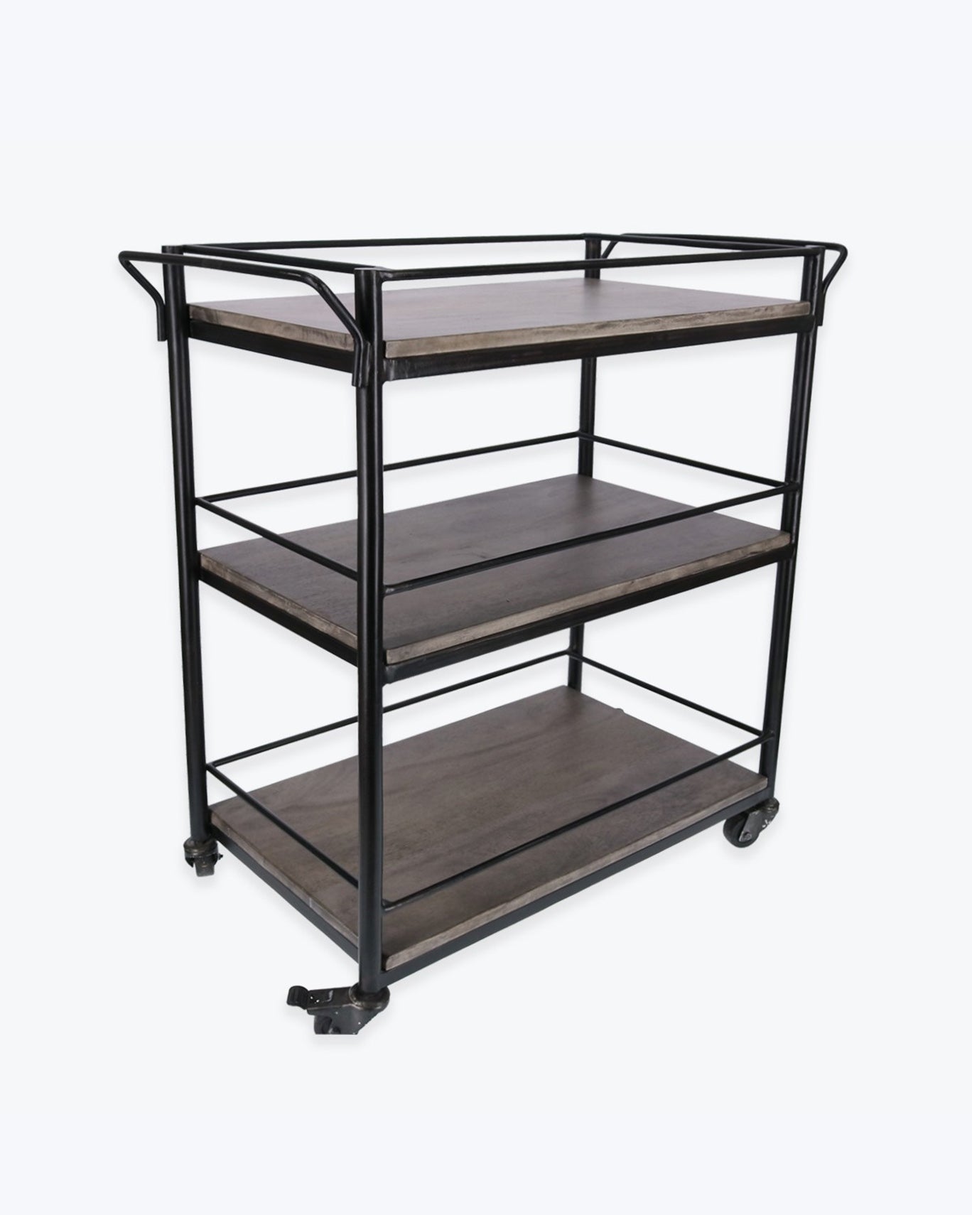 CARRO CON RUEDAS MADERA Y HIERRO 40X75X81cm