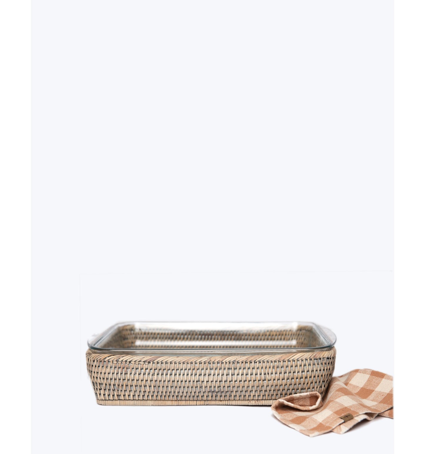 FUENTE RECTANGULAR RATTAN 33X22CM