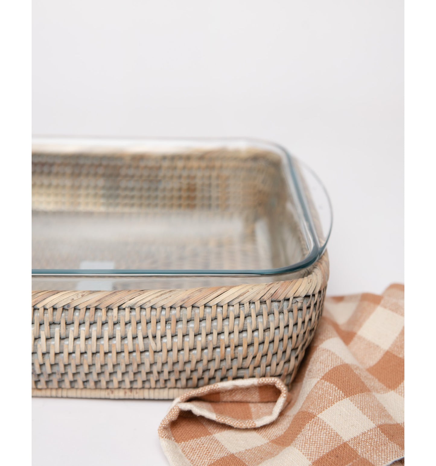 FUENTE RECTANGULAR RATTAN 33X22CM