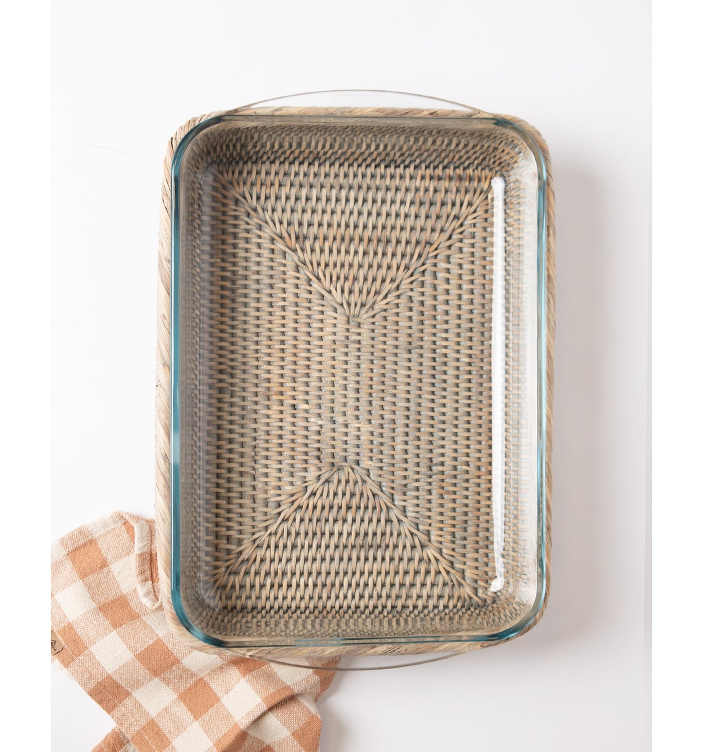 FUENTE RECTANGULAR RATTAN 33X22CM