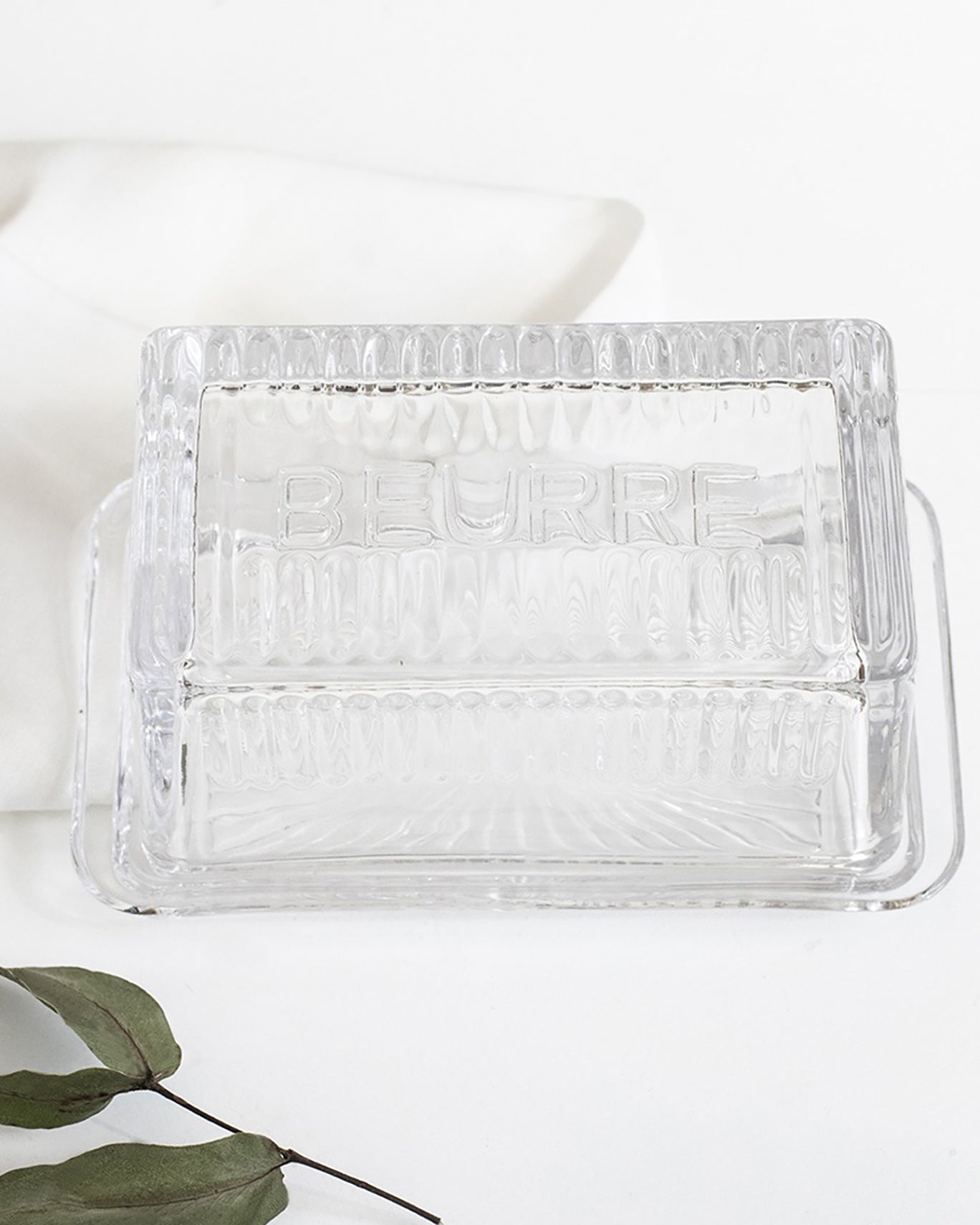 STRIPED BUTTER DISH BEURRE