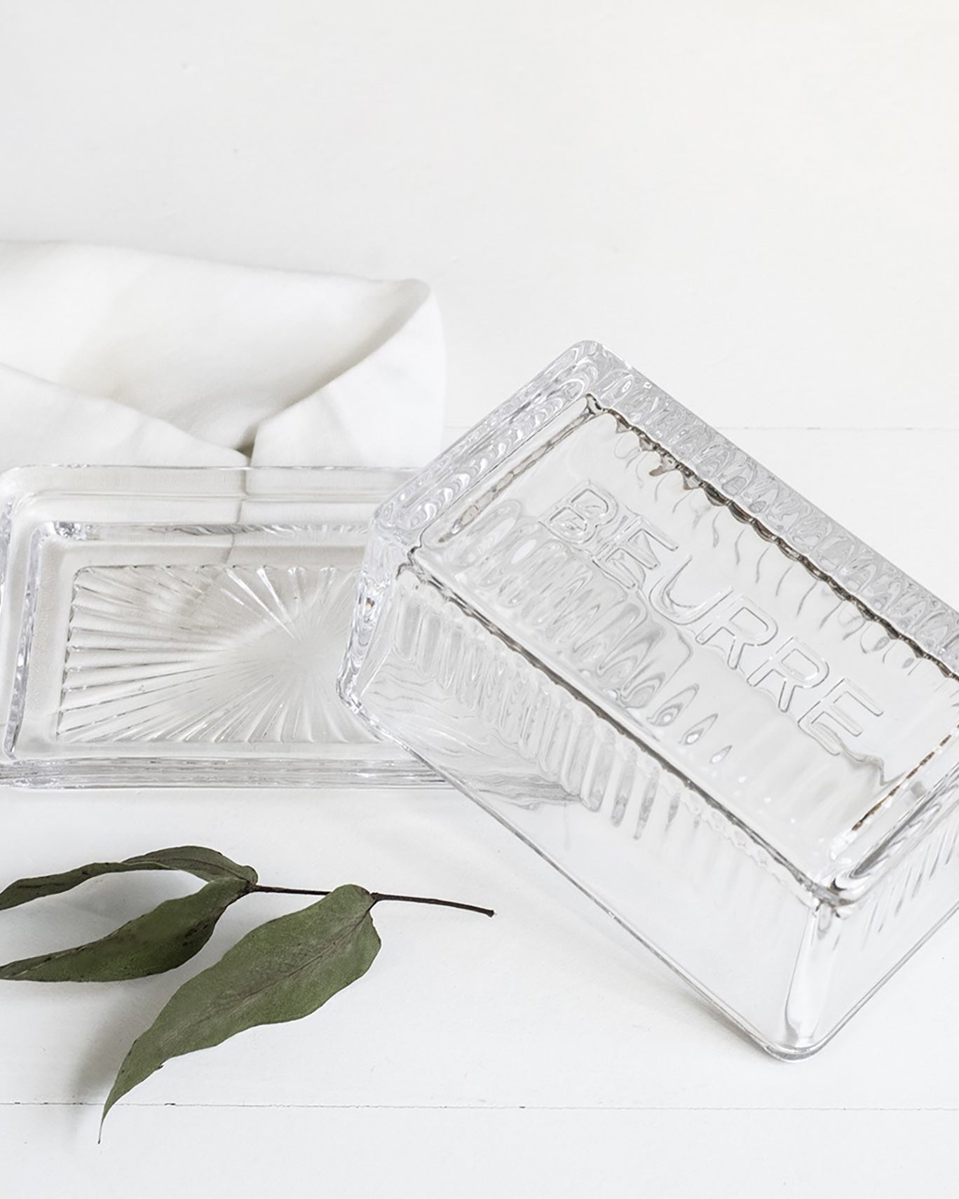 STRIPED BUTTER DISH BEURRE