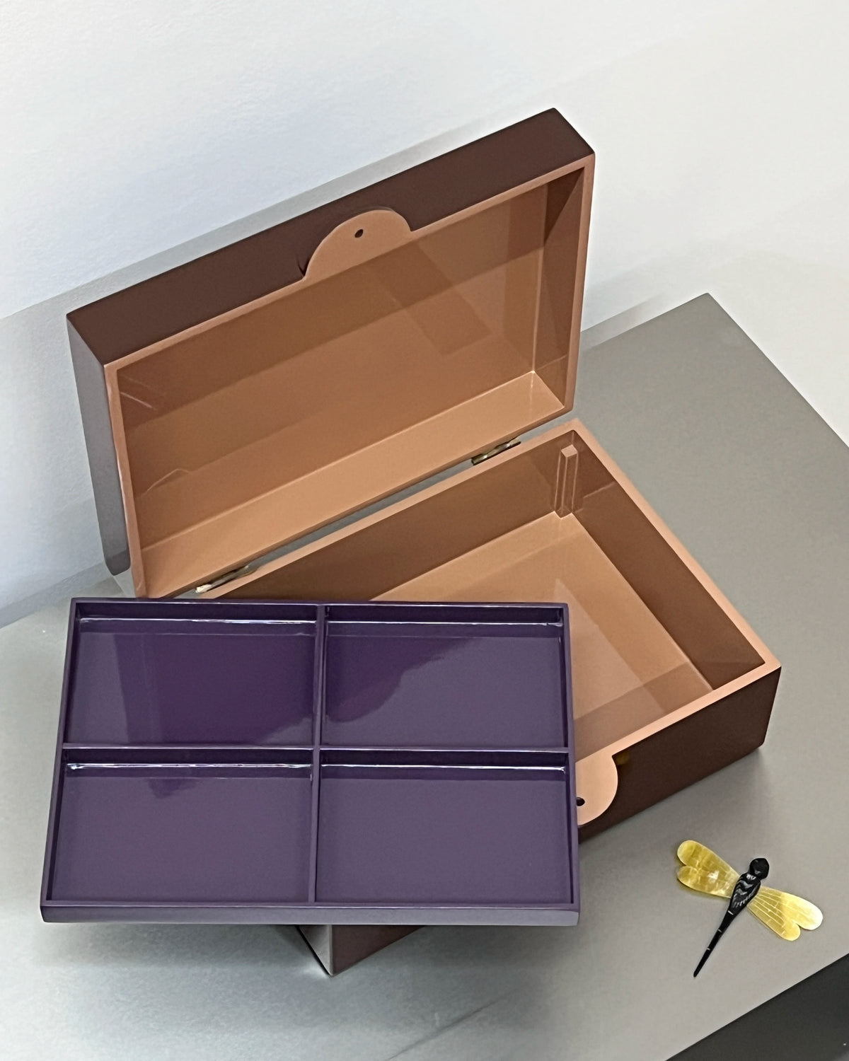 CAJA LIBELULA ESMALTADA XXL CHOCOLATE