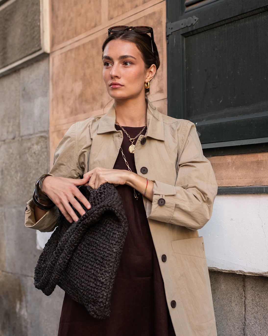 GABARDINA RECTA CAMEL