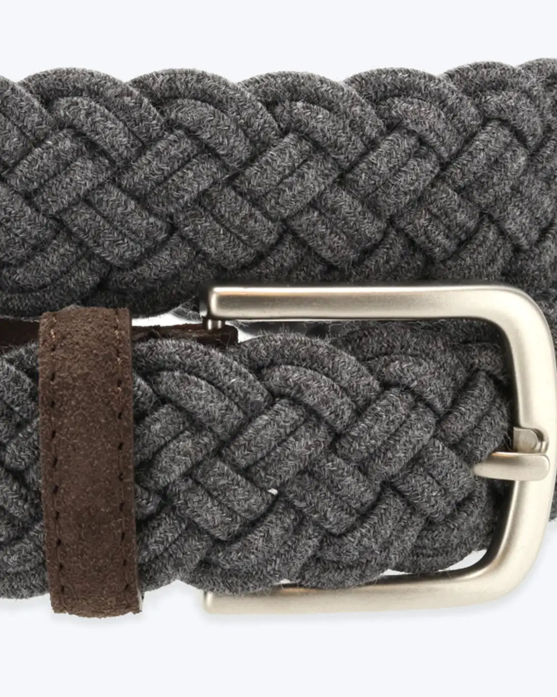 CINTURÓN TRENZA DOBLE GRIS